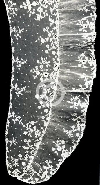 Fichu with Frilled Outer Edge, Carrickmacross, 1850/75. Creator: Unknown.