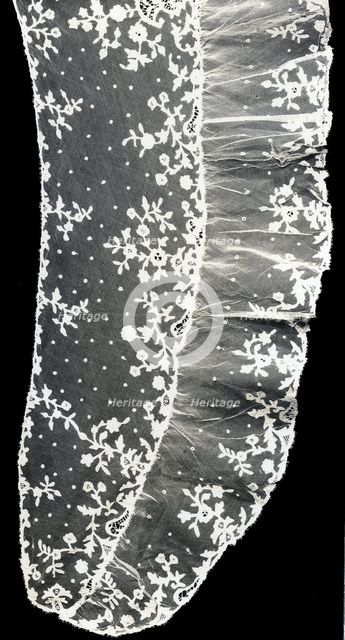 Fichu with Frilled Outer Edge, Carrickmacross, 1850/75. Creator: Unknown.