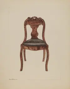 Fiddle-back Chair, c. 1937. Creator: Edith Magnette