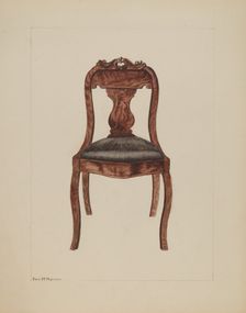 Fiddle-back Chair, c. 1937. Creator: Edith Magnette