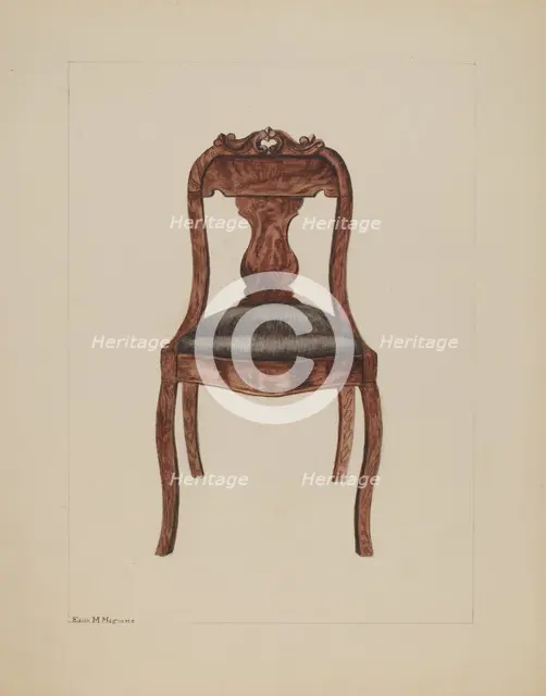 Fiddle-back Chair, c. 1937. Creator: Edith Magnette.