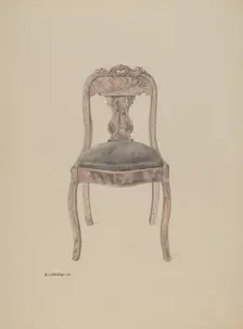 Fiddle-back Chair, c. 1937. Creator: Edith Magnette