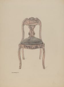 Fiddle-back Chair, c. 1937. Creator: Edith Magnette