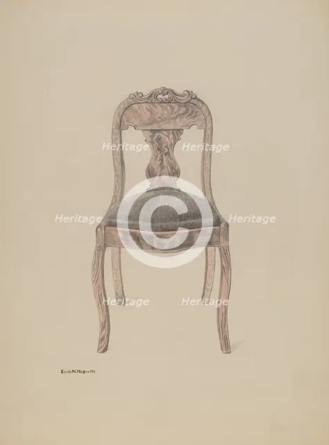 Fiddle-back Chair, c. 1937. Creator: Edith Magnette.