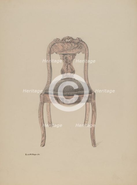 Fiddle-back Chair, c. 1937. Creator: Edith Magnette.