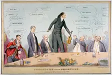 Fiddlestick versus broomstick 1831. Artist: Anon