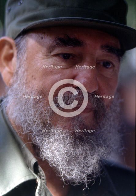Fidel Castro (1926-) Cuban politician,  1992 portrait.