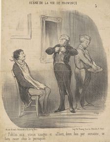 Fidèles aux vieux usages ..., 19th century. Creator: Honore Daumier
