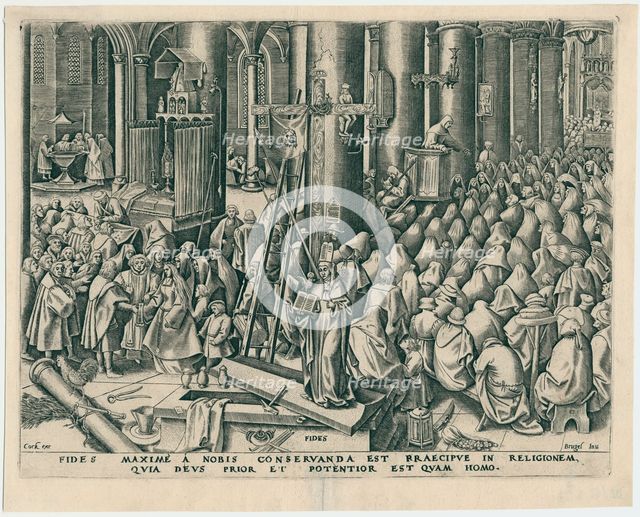 Fides (Faith) from The Seven Virtues, 1559. Creator: Galle, Philipp (Philips) (1537-1612).