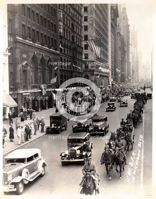Field Artillery on Michigan Boulevard, Chicago, Illinois, USA, 1930. Artist: Unknown