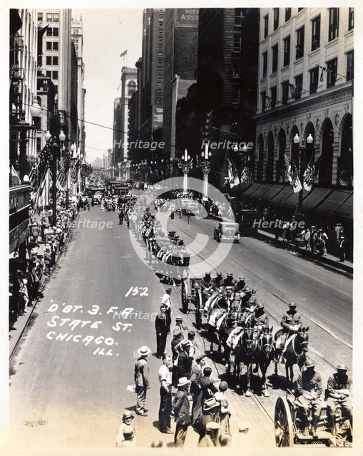 Field Artillery on State Street, Chicago, Illinois, USA, 1930. Artist: Unknown