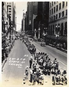 Field Artillery on State Street, Chicago, Illinois, USA, 1930
