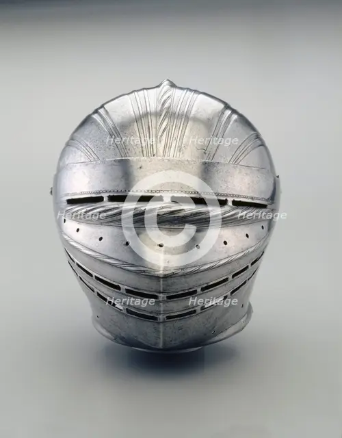 Field Armor in Maximilian Style: Helmet, c. 1510-1515. Creator: Unknown.