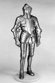 Field armour Probably of Sir John Scudamore (1541 or 1542-1623), British, c1587, restored 1915. Creators: Royal Workshops at Greenwich, Jacob Halder, Daniel Tachaux