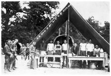 Field kitchen of E Battalion, 61st Cavalry Artillery, Fort Sheridan, Illinois, USA, 1920