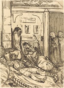 Field Hospital (L'ambulance). Creator: Alphonse Legros