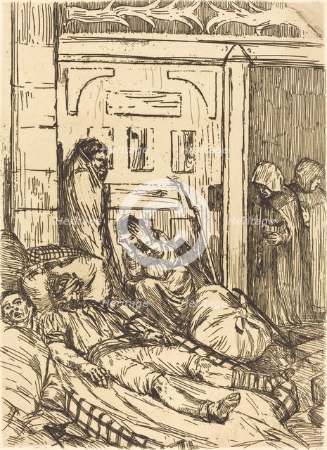 Field Hospital (L'ambulance). Creator: Alphonse Legros.
