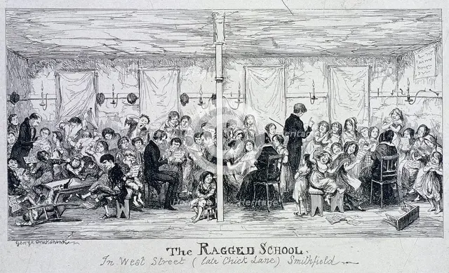Field Lane Ragged School, London, c1850.  Artist: Anon