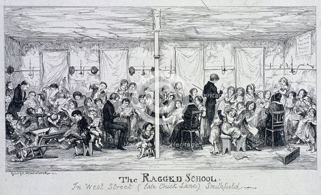 Field Lane Ragged School, London, c1850.  Artist: Anon