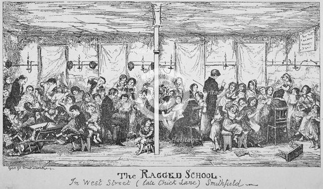 Field Lane Ragged School, Smithfield, City of London, 1850. Artist: George Cruikshank