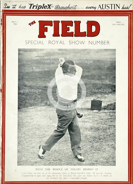 Field magazine cover, July 1933. Creator: Unknown.