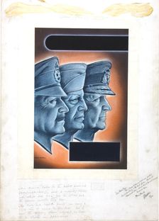 Field Marshal Alexander, General Eisenhower and Admiral Cunningham, between 1939 and 1946. Creators: Central Office of Information, Marc Stone