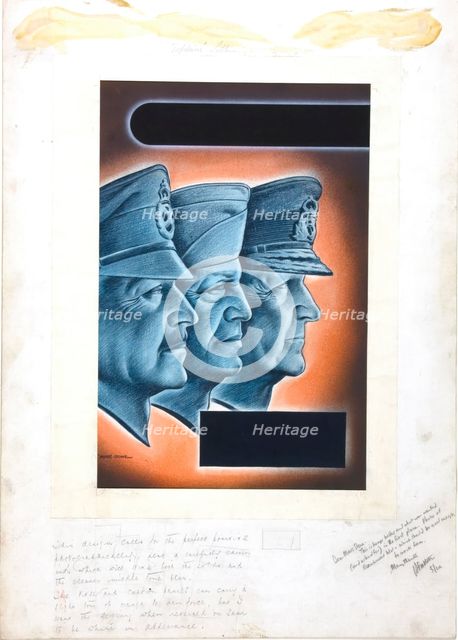 Field Marshal Alexander, General Eisenhower and Admiral Cunningham, between 1939 and 1946. Creators: Central Office of Information, Marc Stone.