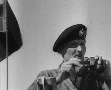 Field Marshal Bernard Montgomery Holding Binoculars, 1942. Creator: British Pathe Ltd