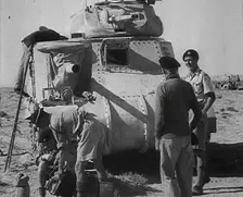 Field Marshal Bernard Montgomery Walking to a Tank, 1942. Creator: British Pathe Ltd