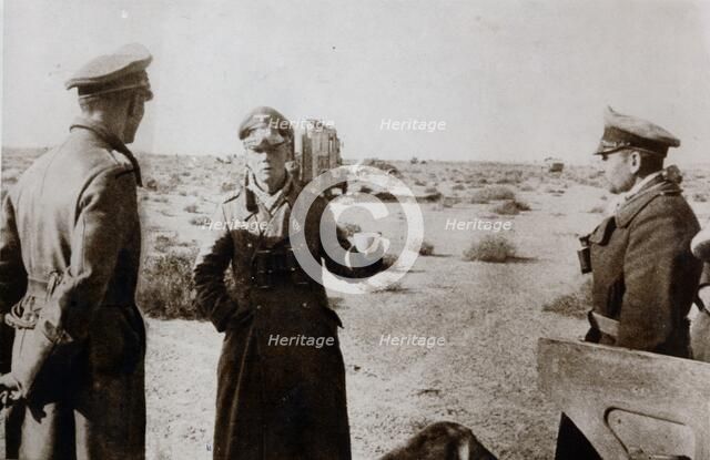 Field Marshal Erwin Rommel inspecting troops, France, World War II, c1944. Artist: Unknown