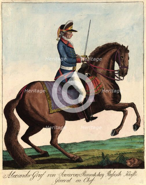 Field Marshal Generalissimo Prince Alexander Suvorov (1729-1800), c. 1790. Creator: Loeschenkohl, Johann Hieronymus (1753-1807).