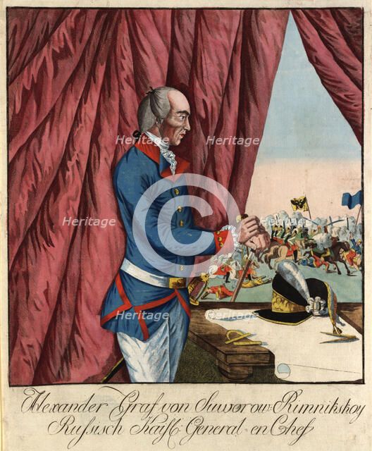Field Marshal Generalissimo Prince Alexander Suvorov (1729-1800), c. 1790. Creator: Loeschenkohl, Johann Hieronymus (1753-1807).
