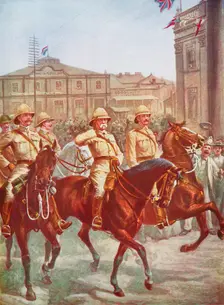 Field Marshal Roberts relieving the siege of Kimberley, Boer War, South Africa, 1900