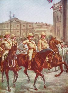 Field Marshal Roberts relieving the siege of Kimberley, Boer War, South Africa, 1900