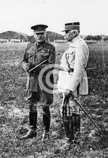 Field Marshal Sir Douglas Haig and General Francois Anthoine, WWI, c1914-c1918. Creator: Unknown.