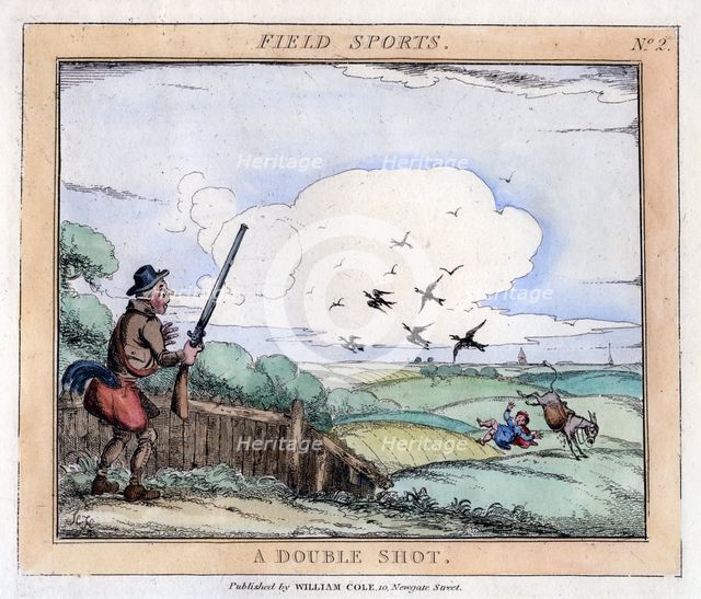 'Field Sports: A Double Shot', late 18th-early 19th century. Artist: Unknown