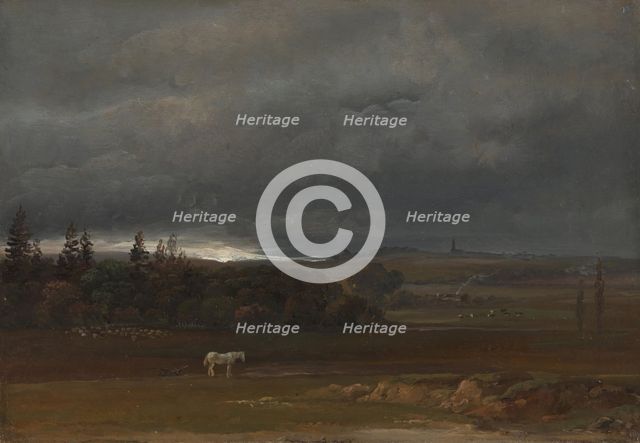 Fields near Dresden with a white Horse, 1819. Creator: Johan Christian Dahl.