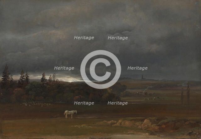 Fields near Dresden with a white Horse, 1819. Creator: Johan Christian Dahl.