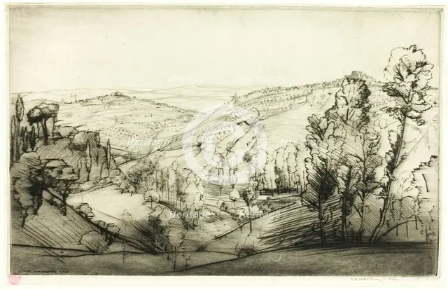 Fields of San Gimignano, 1909. Creator: Donald Shaw MacLaughlan.
