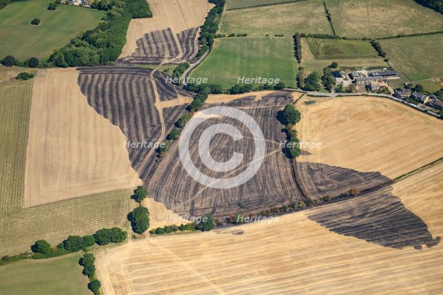 Fields scorched by fire, Scholes, Rotherham, 2022. Creator: Emma Trevarthen.