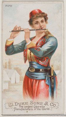 Fife, from the Musical Instruments series (N82) for Duke brand cigarettes, 1888., 1888. Creator: Schumacher & Ettlinger