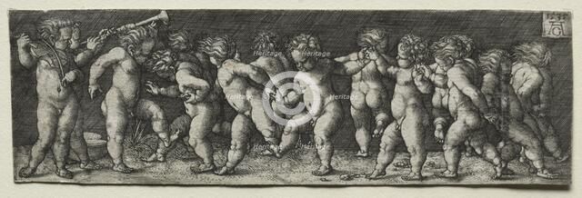Fifteen Nude Children Dancing, 1535. Creator: Heinrich Aldegrever (German, 1502-1555/61).