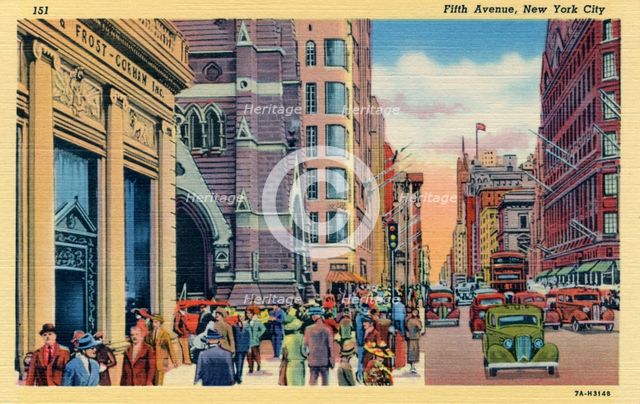 Fifth Avenue, New York City, New York, USA, 1937. Artist: Unknown