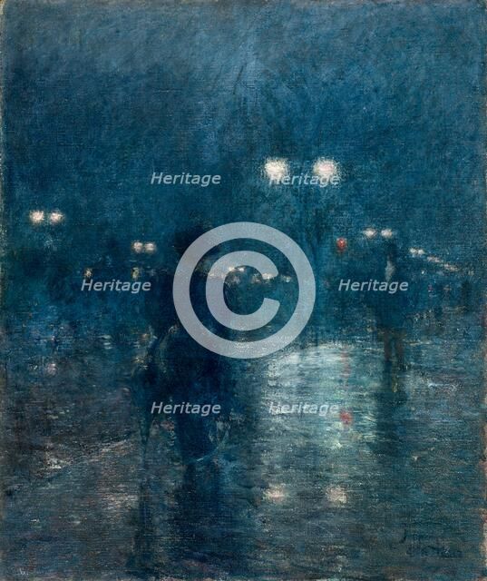 Fifth Avenue Nocturne, c. 1895. Creator: Childe Hassam (American, 1859-1935).