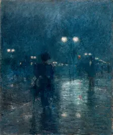 Fifth Avenue Nocturne, c. 1895. Creator: Childe Hassam (American, 1859-1935)