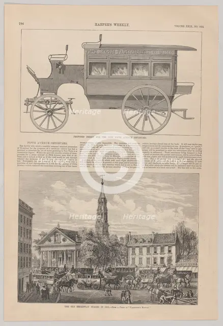 Fifth Avenue Omnibuses..., 1885. Creator: Unknown.