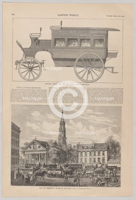 Fifth Avenue Omnibuses..., 1885. Creator: Unknown.