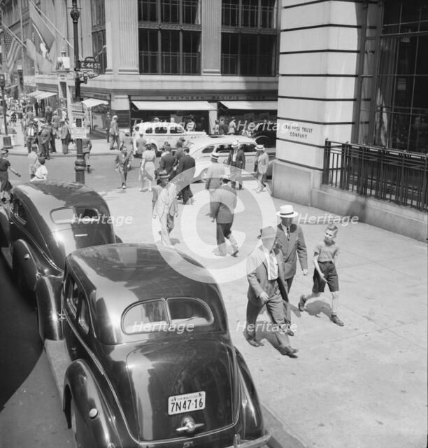 Fifth Avenue at 44th Street looking north, New York City, 1939. Creator: Dorothea Lange.