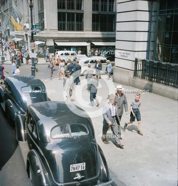 Fifth Avenue at 44th Street looking north, New York City, 1939. Creator: Dorothea Lange.