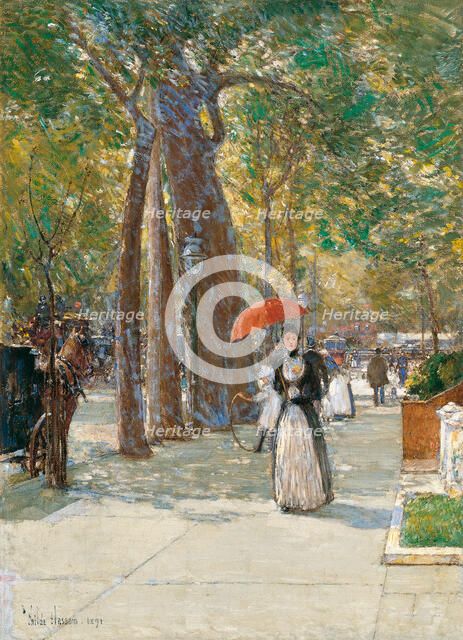 Fifth Avenue at Washington Square, New York, 1891. Artist: Hassam, Childe (1859-1935)
